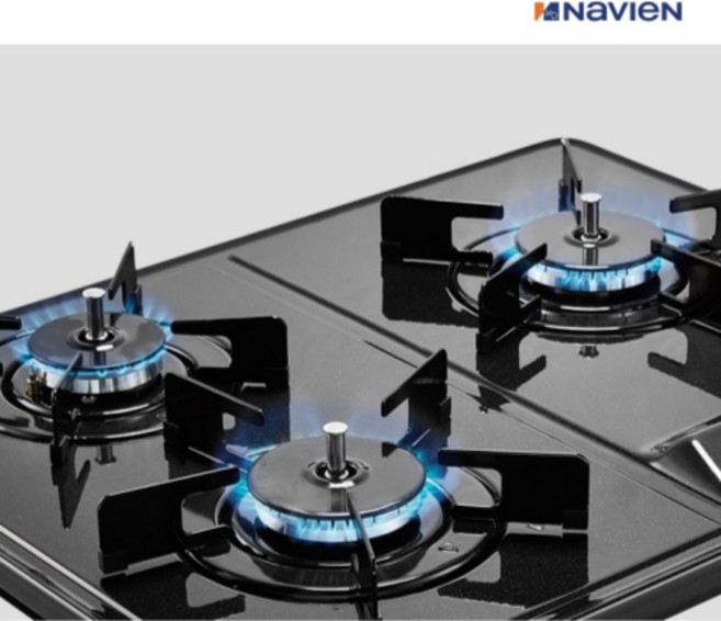 경동나비엔 매직 빌트인 블랙가스레인지 3구 쿡탑 매립형(타공560*430/건전지식), LNG, GRB-7003