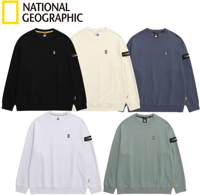 2024 내셔널지오그래픽 맨투맨 동물 와펜 D-WAPPEN 남녀공용 티셔츠