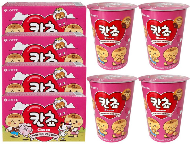 롯데웰푸드 칸쵸 4개씩 (칸쵸 컵 88g + 칸쵸 54g), 1개