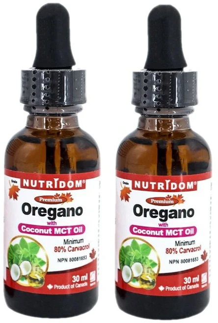 캐나다 뉴트리돔 오레가노 오일 30ml 2병 카바크롤 80%, 2개 - 쿠팡