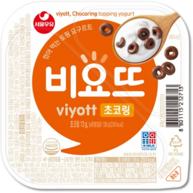 서울우유 비요뜨 초코링, 138g, 12개