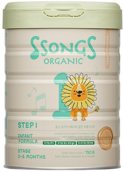 쏭스오가닉 베이비 골든라벨 1단계, 1개, 750g