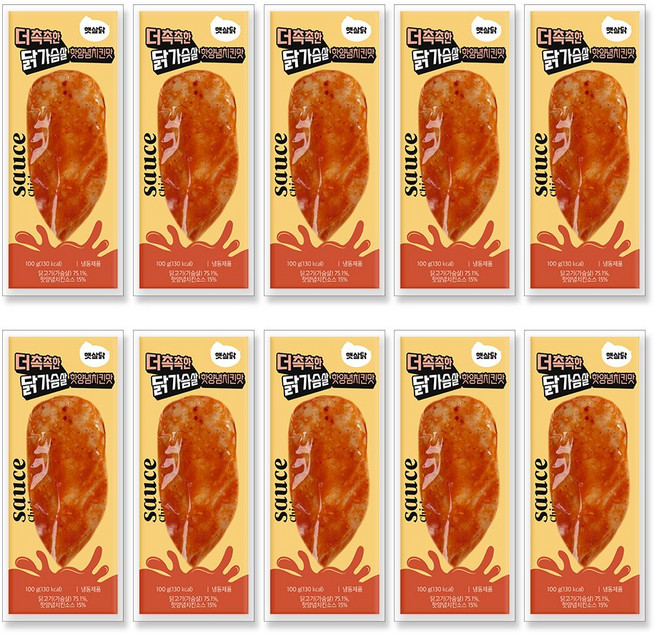 더촉촉한 닭가슴살 핫양념치킨맛 3kg100gX30팩, 30개, 100g