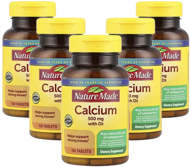 네이쳐메이드 칼슘 및 D3 함유, 5개, 130정 - 쿠팡