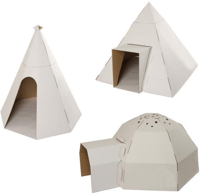 종이집 종이 이글루 만들기 페이퍼하우스 박스집 인디언텐트 피라미드 티피, 1개