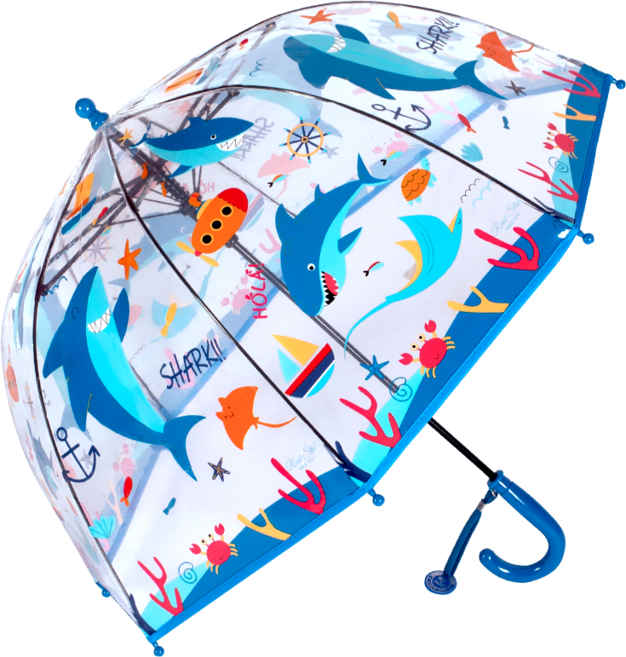 쪼로니 상어 우산 돔형 안전 자동 키즈 장우산