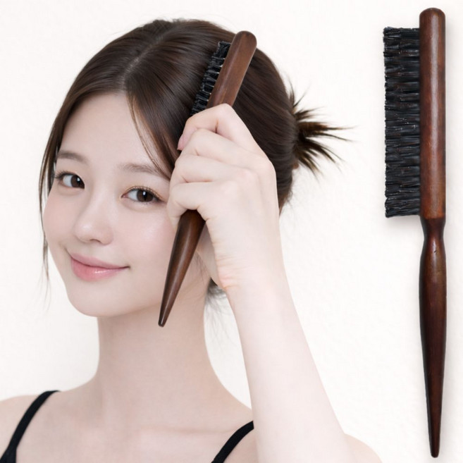 루프메이드 돈모 뿌리볼륨 헤어브러쉬 휴대용 헤어브러쉬, 1개, 우드