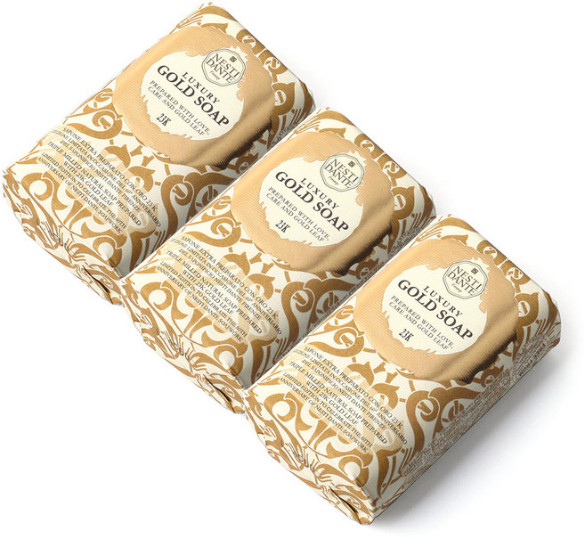 네스티단테 비누 리미티드 에디션 23K 순금 골드 솝, 250g, 3개입
