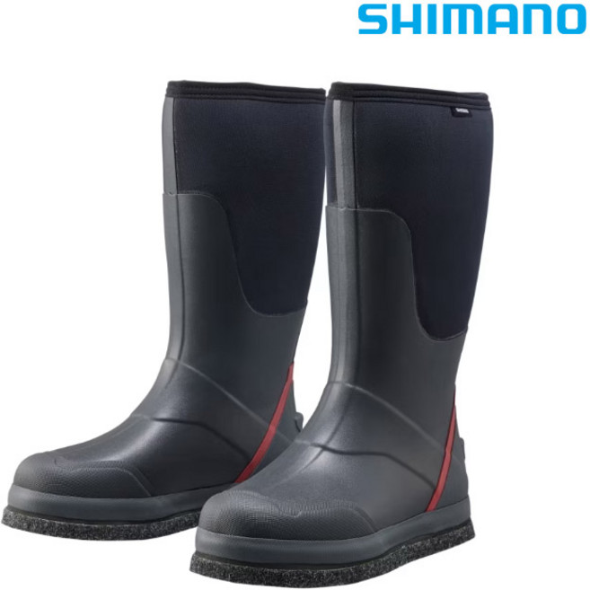 시마노 낚시장화 FB-034W 방한부츠 컷 고무 핀 펠트 보온 겨울 신발, XL-265-270-블랙레드
