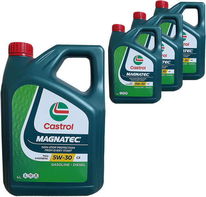 캐스트롤 마그네틱 합성엔진오일 SQ C2 C3 5W-30 4L, 4개