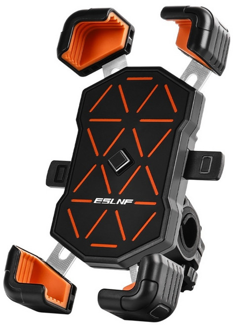 생활진심 원터치 자전거 핸드폰 거치대 7.2인치, 1개, 오렌지