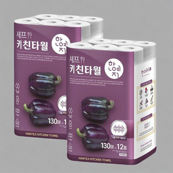 한예지 셰프 키친타올 130매 12롤 2팩