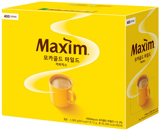 맥심 모카골드 마일드 커피믹스, 1개, 400개입, 12g