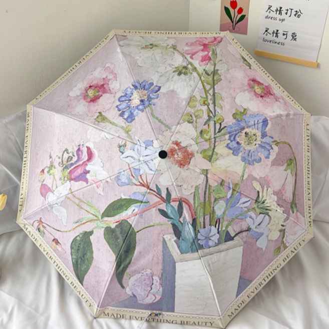 꽃무늬양산 프릴 리본 레이스 양산 공주양산