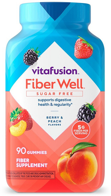 비타퓨전 파이버 웰 피치 스트로베리 베리 구미, 1개, 90정