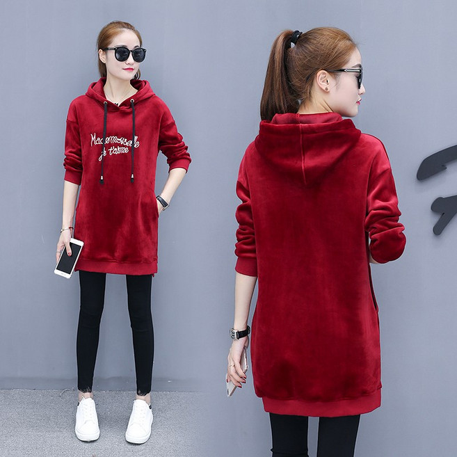 SAMARA 여성 롱 후드티 오버핏 m02