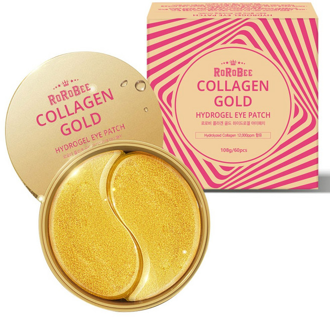 로로비 24k 골드 함유 하이드로겔 콜라겐 대형 아이패치, 60개입, 1개