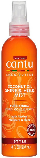 Cantu 칸투 시어 버터 포 내추럴 헤어 코코넛 오일 샤인 앤 홀드 미스트, 237ml, 4개