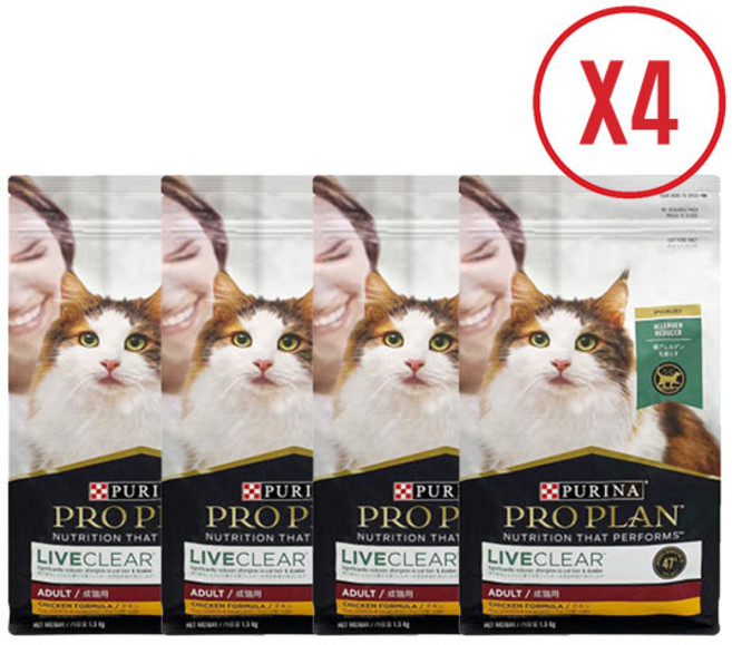 (4개 오늘발송) 퓨리나 프로플래 캣 리브클리어 어덜트 1.5kg * 4개, 4개