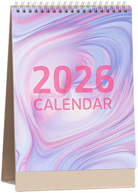 (상호 로고 인쇄 가능) 세우세 2026년 컬러팝과 그라데이션 탁상 달력 캘린더, 혼합색상, 1개