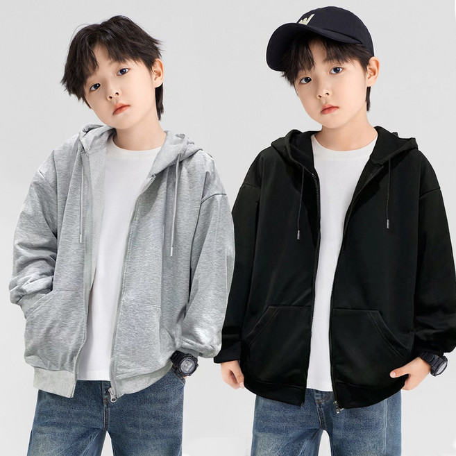 알럽베이비 10대 남아 얇은 무지 후드집업 봄 가을 주니어 바람막이 점퍼 루즈핏 여아 자켓 초등학생옷