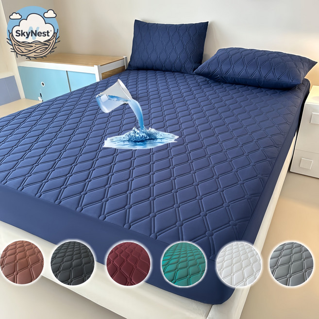 SkyNest 극세사 방수 항균 밴딩 심플 에코 매트리스 커버