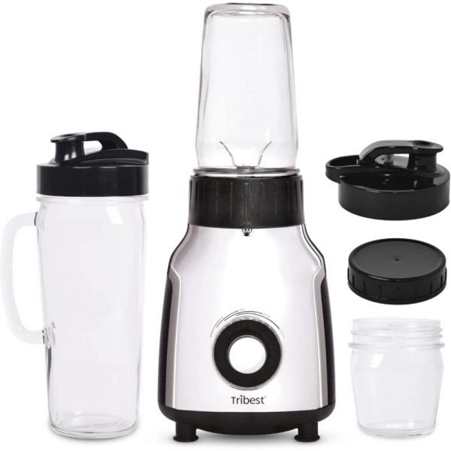유리 블렌더 컵 크롬으로 쉐이크와 스무디를 위한 트리베스트 PBG5050휴대용, Personal Blender, Personal Blender