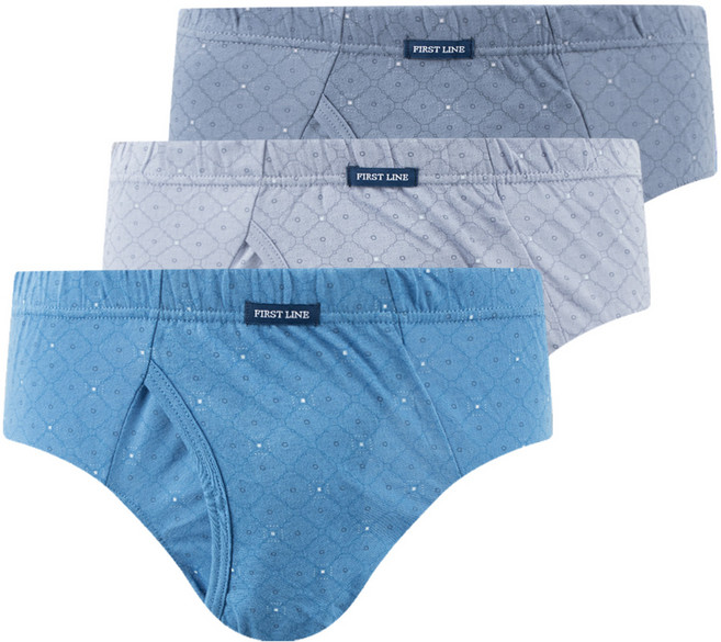 트라이 남성 순면 삼각팬티 맥시 퍼스트 브리프 3매입 패턴T