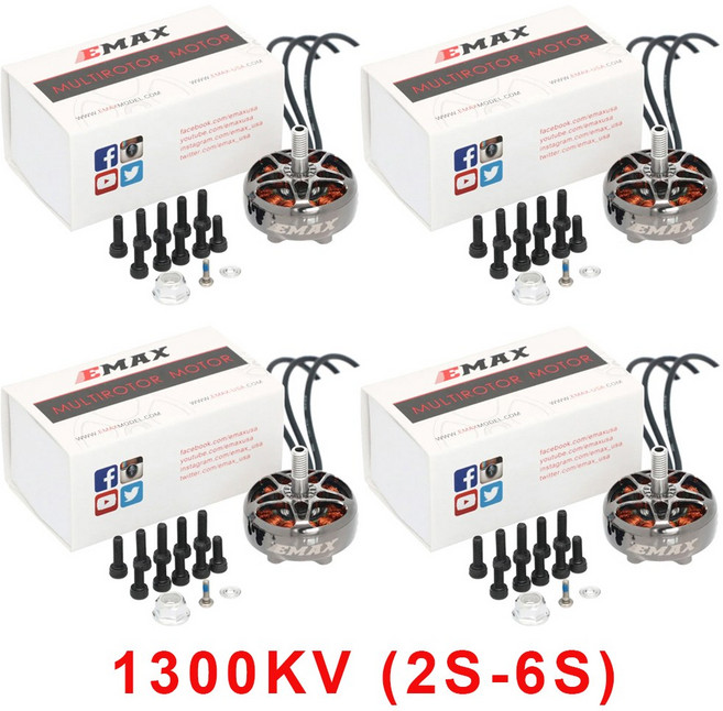 품질보증 4개/몫 EMAX EcoII II 2807 1300KV 6S 4S CW 브러시리스 모터 4mm 샤프트 RC FPV 레이싱, 01 4pcs 1300KV (2S-6S)