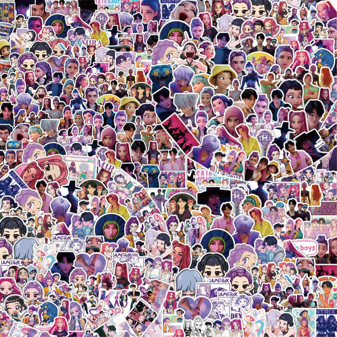 케이팝데몬헌터스 프리미엄 방수 스티커 207종 풀세트 케데헌 설맞이 선물용 다꾸 노트북 캐리어, 207개, 혼합색상