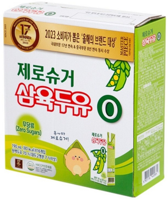 삼육식품 제로슈거 두유 190ml, 64개