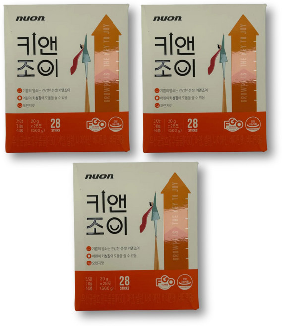 키앤조이 유산균 발효굴 추출물 FGO 젤리 멀티 비타민 미네랄 초등학생 어린 아이 키 성장 도움, 3세트, 28회분