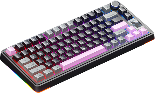 AULA 타란툴라 S75 프로 3모드 기계식 키보드, 제조사축, 진한베이지라떼축V2, 블랙