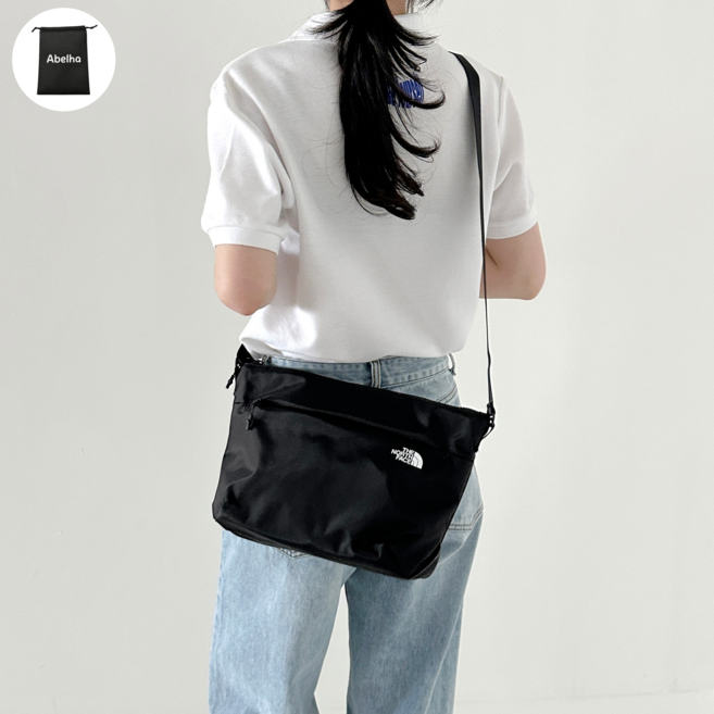 노스페이스 블랙 남녀공용 가방 심플 미디움 크로스 메신저 백 NFCB TTBLISS 키링 증정