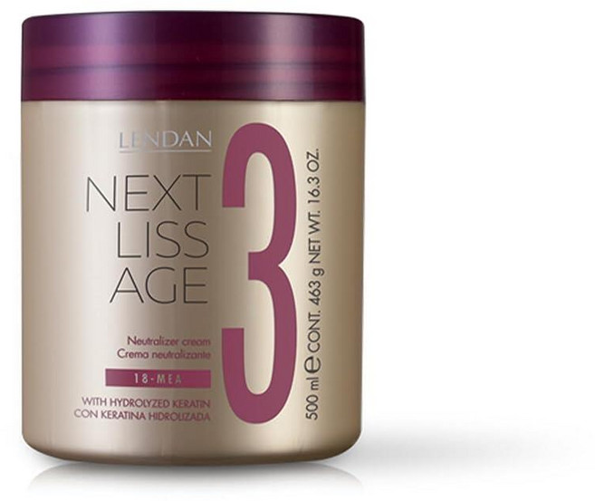 Lendan - 헤어 컨디셔너 - 중화 크림 Next Liss Age Nº3-500ml - 3단계 프로페셔널 팩 - 스트레이트 과정 완료 - 영양 수분 공급 및 부드러움 -