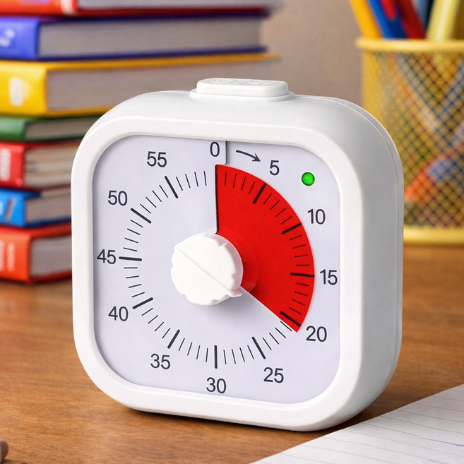 무소음 아날로그 타이머 시간관리 일시정지 구글타이머, 1개, 밝은 색상