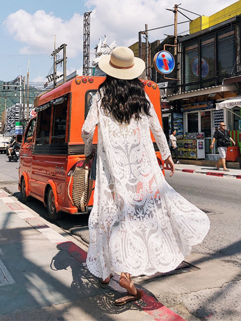 여성 비치웨어 가디건 여름 자외선 차단 얇은 루즈핏 휴양지룩 해변 바캉스용 리조트룩 스타일링 수영복 커버업