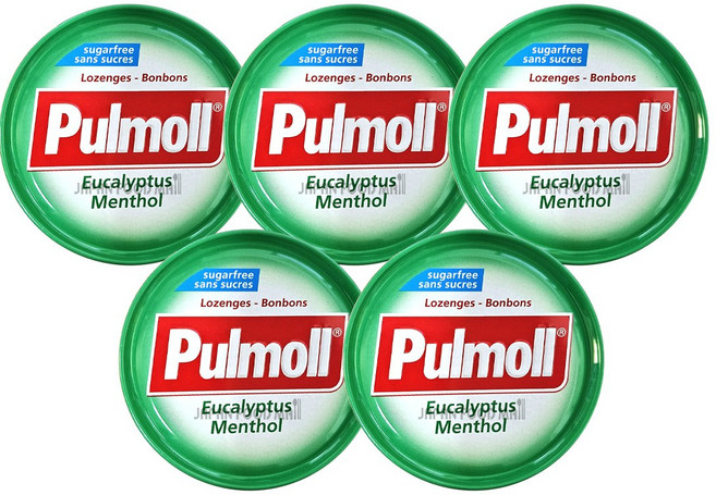 펄몰 pulmoll 슈가프리 무설탕 당뇨 캔디 유칼립투스 멘톨맛, 45g, 5개