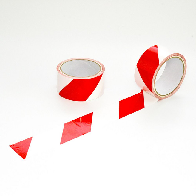 솜앤티글로벌 위험 안전표시 계단 바닥 컬러 라인테이프, 레드/화이트, 2개