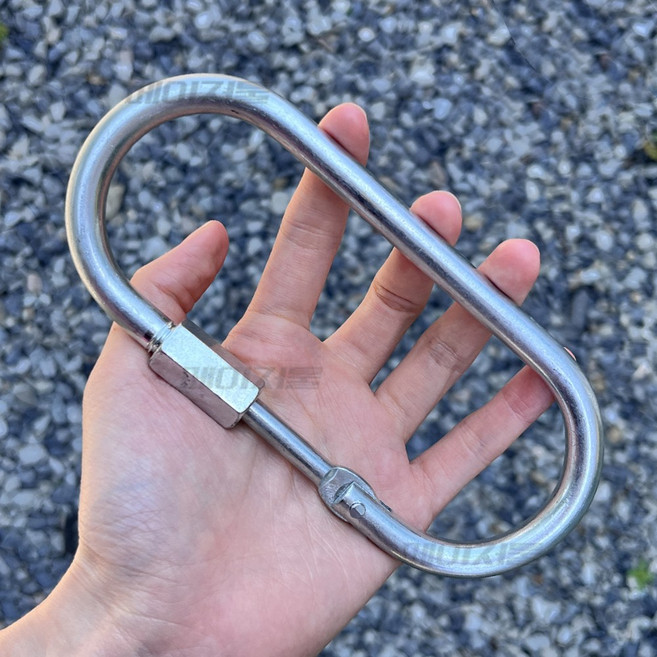 철 완강기 퀵링크 대형 카라비너 고리 완벽잠금 10mm, 1개