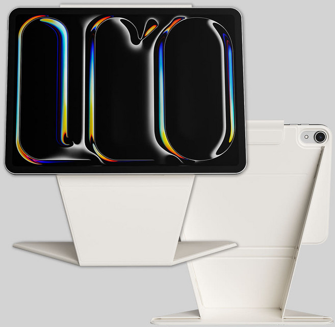 리나린 아이패드 리프트 업 케이스, 크림 화이트, 1개