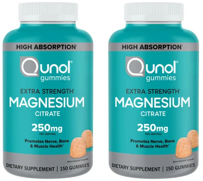 Qunol 큐놀 마그네슘 엑스트라스트렝스 250 mg 150 구미 2팩, 2개, 150정 - 쿠팡