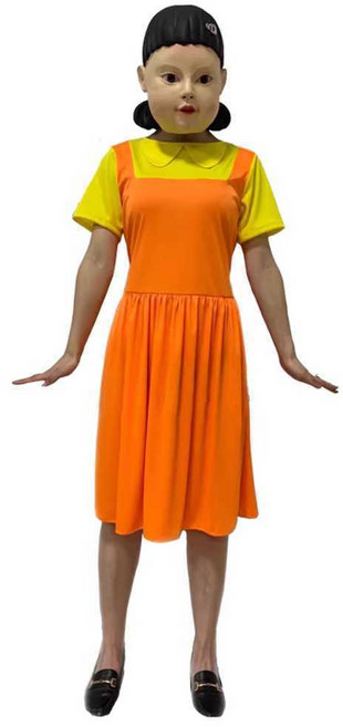 오징어게임 코스튬 영희 무궁화 인형 원피스 가면, 1개, 성인 M