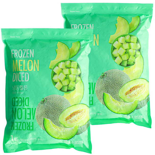 웰루츠 냉동 멜론 다이스, 2개, 1kg