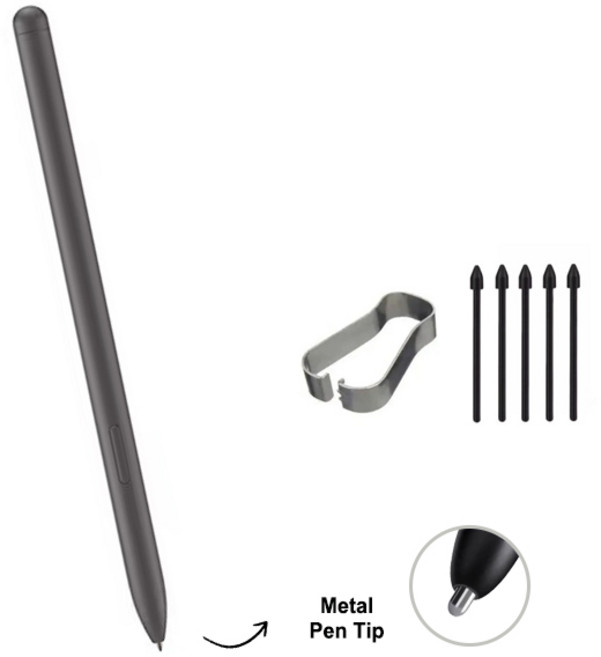 갤럭시탭 S6 7 8 9 10 11 호환 Spen 학습 필기용 (S펜+펜촉5ea), 1개, 블랙