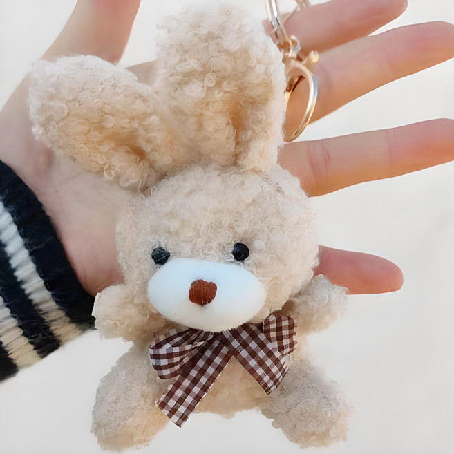 버블리데이 귀여운 뽀글이 토끼 인형 키링 가방 참장식