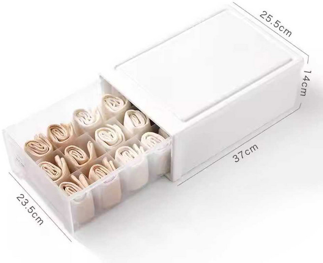 아크릴 속옷 정리함 칸칸이 정리 서랍 양말 덮개형, 1개, 화이트 15칸 (대)