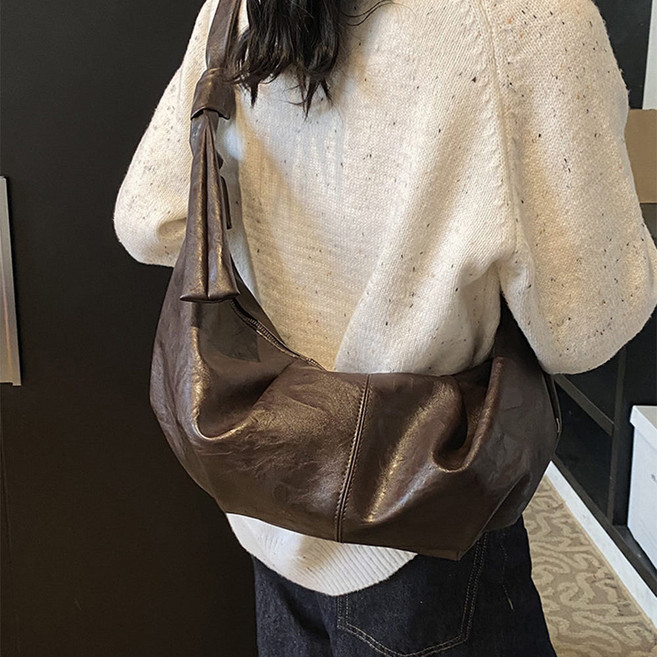 여성 크로와상백 숄더백 가죽 가방 데일리 크로스백