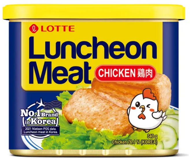 樂天 LOTTE 雞肉午餐肉 - 方便即食 美味多變, 340g, 1罐