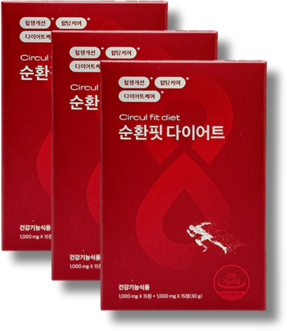 순환핏 다이어트 이츠스포츠 식약처기능성인증, 3개, 15회분